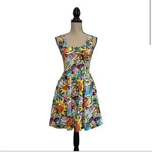 Folter Junk Food Print, Fit and Flair Dress sz M